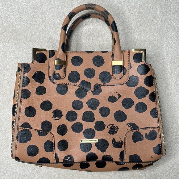 Rebecca Minkoff: Tan Polka Dotted Crossbody - Picture 1 of 13